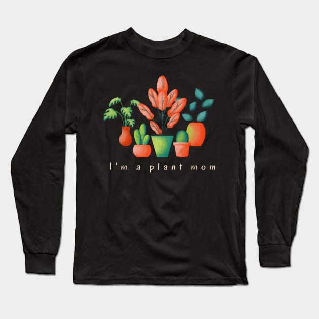 Plant mom t-shirt, indoor plants lover t-shirt Long Sleeve T-Shirt by Kikapu creations